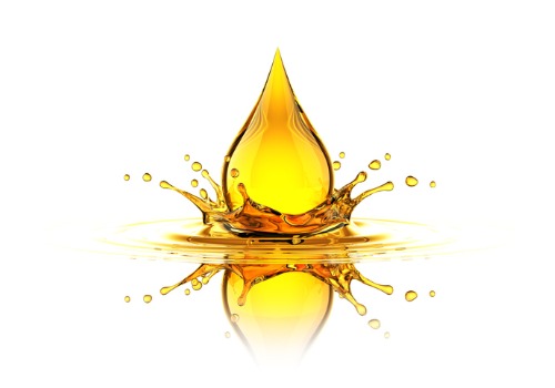 A drop of oil splashing